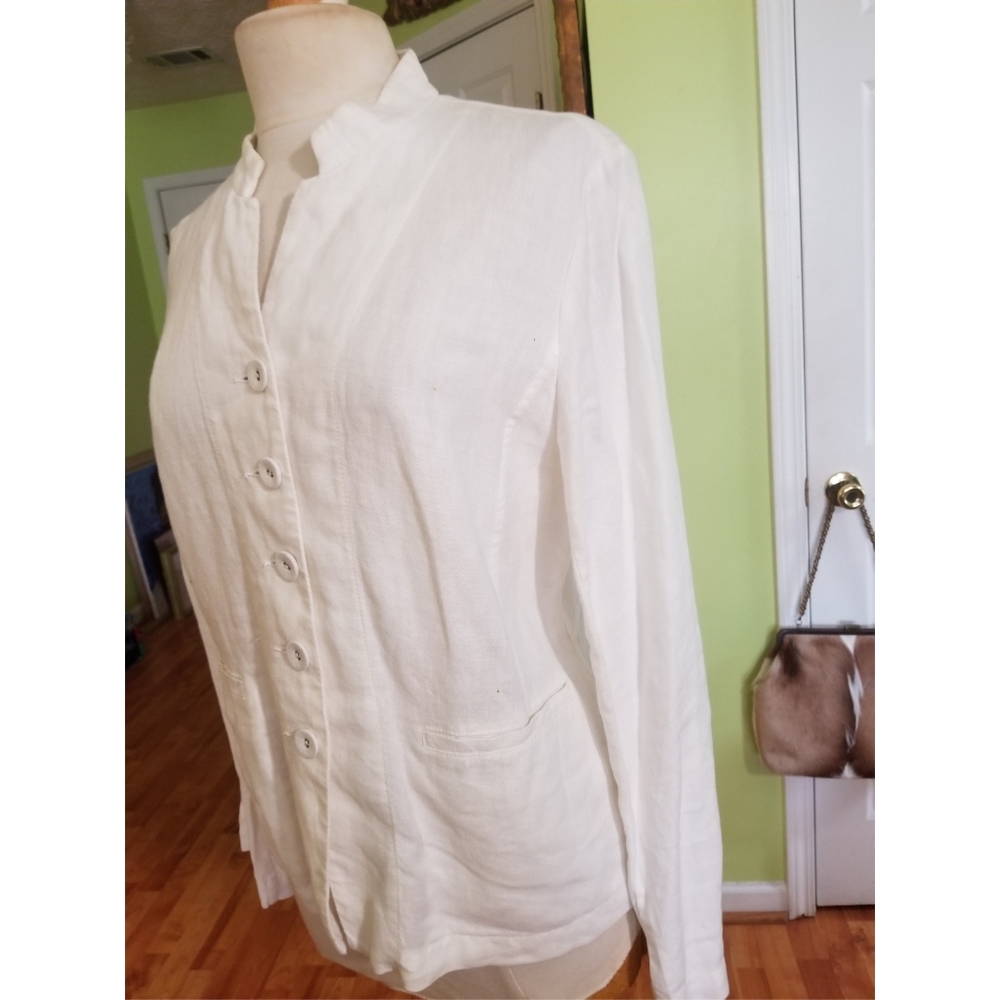 Classic Eileen Fisher Linen Jacket Top - Picture 3 of 5